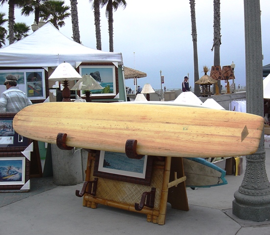 Vintage Balsa Collectable Surfboard / Giant Racks